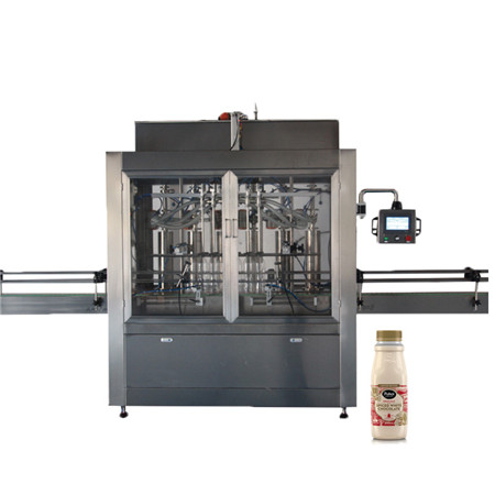 Samoprzylepna dwustronna maszyna do napełniania butelek, zamykająca i etykietująca 